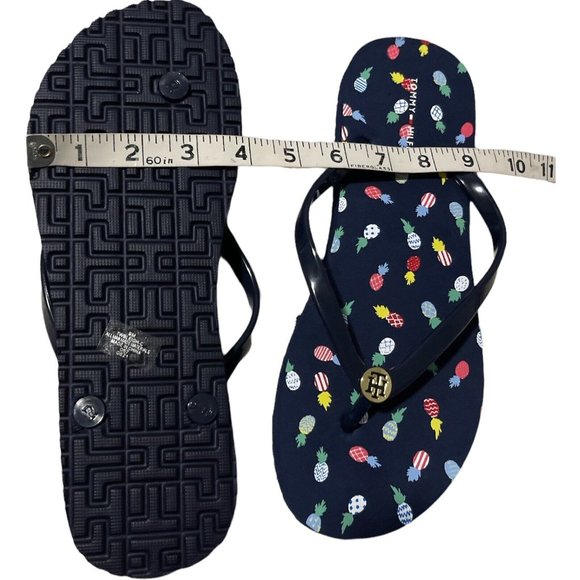 NWT Women’s sandals Size 9 Tommy Hilfirger Bleigh-C mini pineapples Dark Blue - Picture 3 of 12